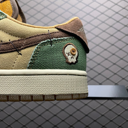 Zion Williamson × Nike Air Jordan 1 Low OG "Flax and Oil Green"