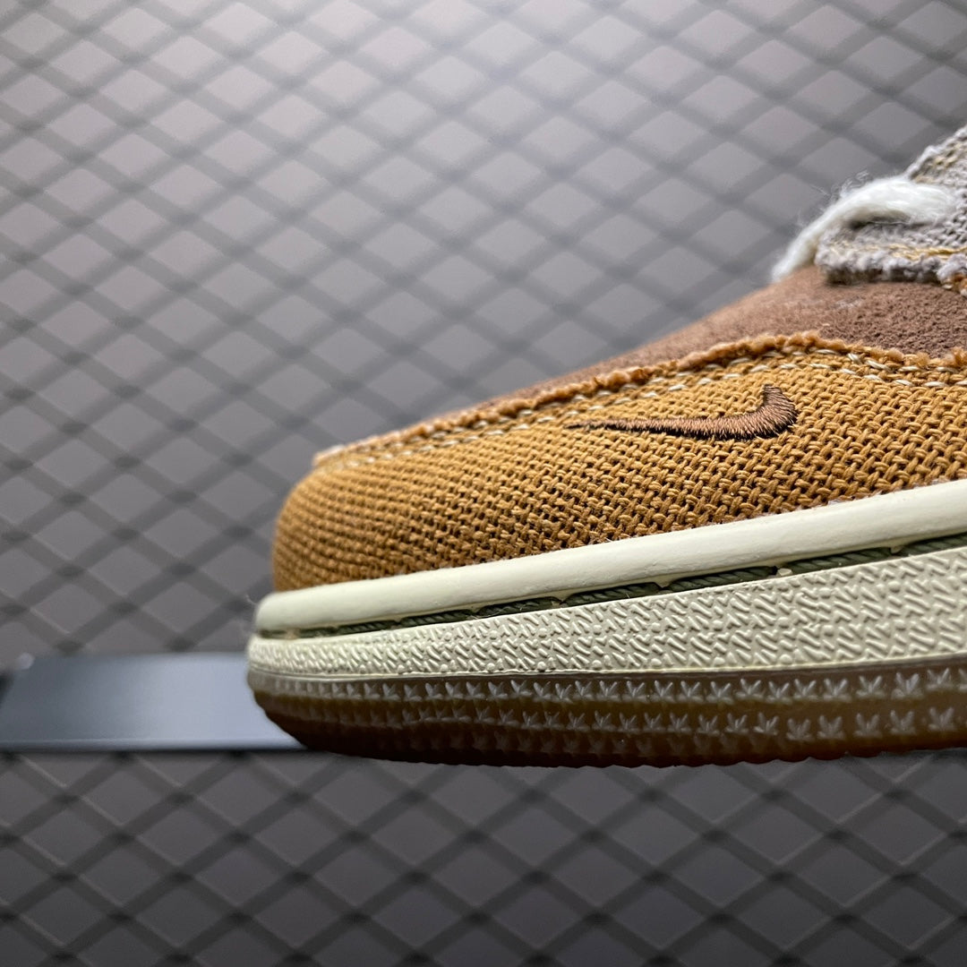 Zion Williamson × Nike Air Jordan 1 Low OG "Flax and Oil Green"