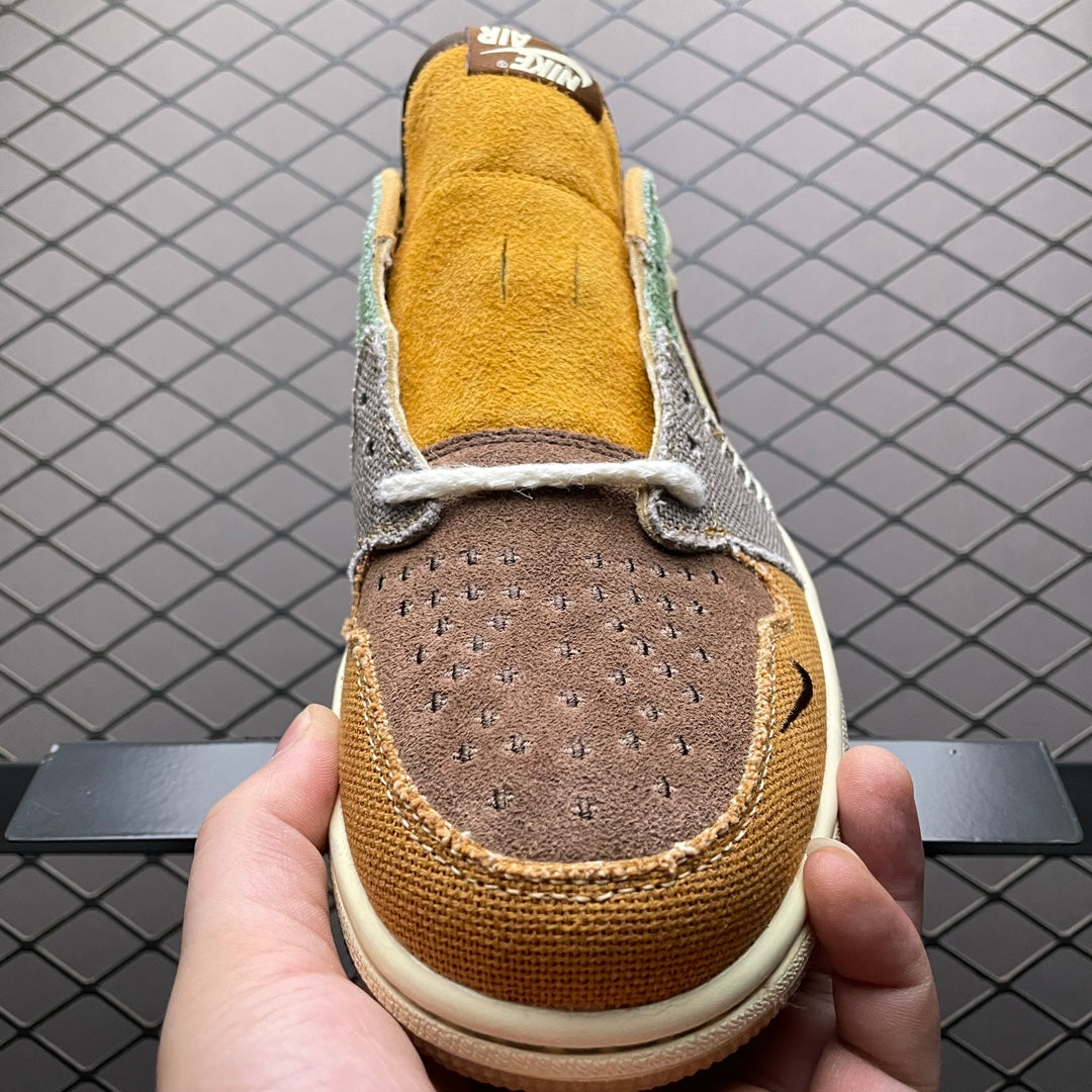 Zion Williamson × Nike Air Jordan 1 Low OG "Flax and Oil Green"