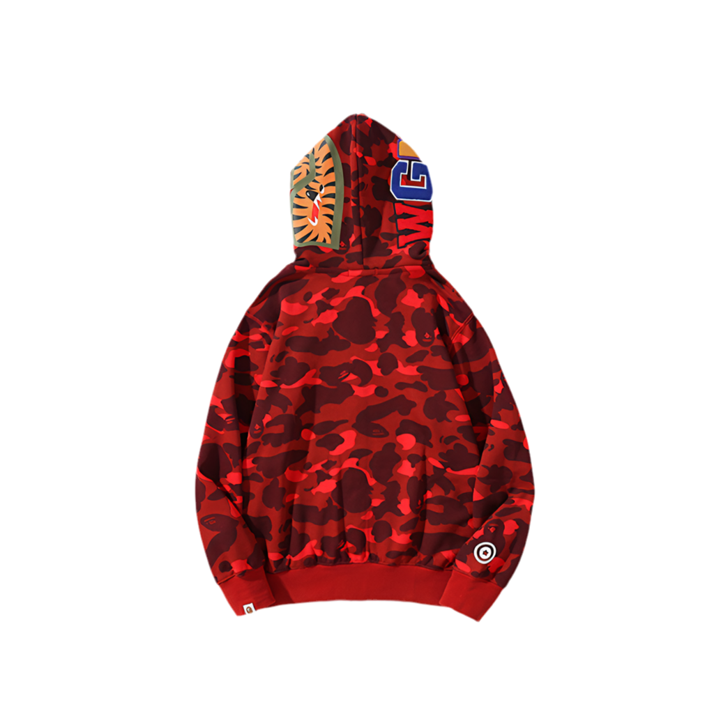 A Bathing Ape Color Camo Tiger Shark Full Zip Double Hoodie