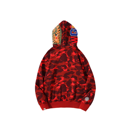 A Bathing Ape Color Camo Tiger Shark Full Zip Double Hoodie