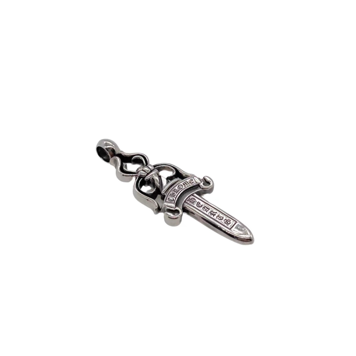 CHROME HEARTS クロムハーツ  ダガーペンダントラージ＆ ペーパーチェーンネックレス20インチ
