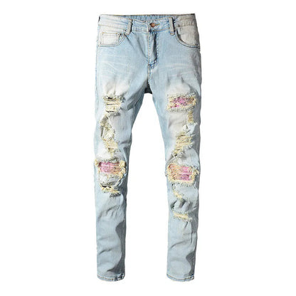 Pink Flowers Denim