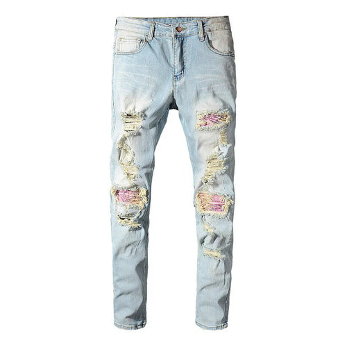 Pink Flowers Denim