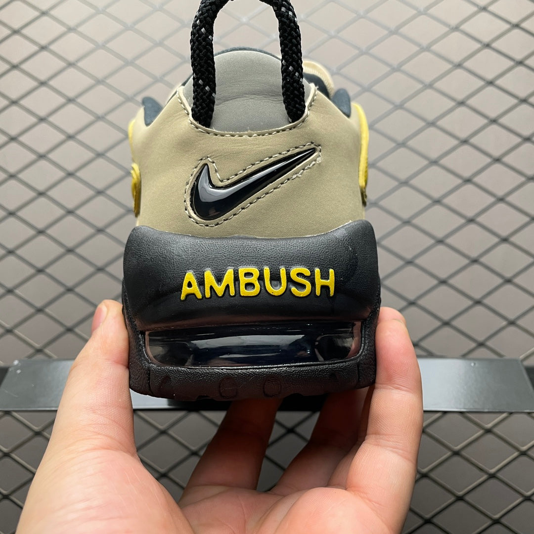 AMBUSH × Nike Air More Uptempo Low "Vivid Sulfur and Limestone"
