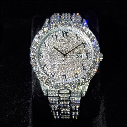 ICEY アラビック アイスドアウトウォッチ - ホワイトゴールド