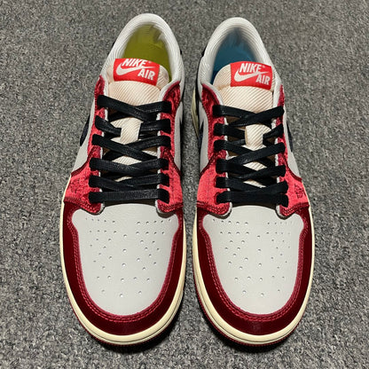 Trophy Room × Nike Air Jordan 1 Low OG "Sail and Varsity Red"