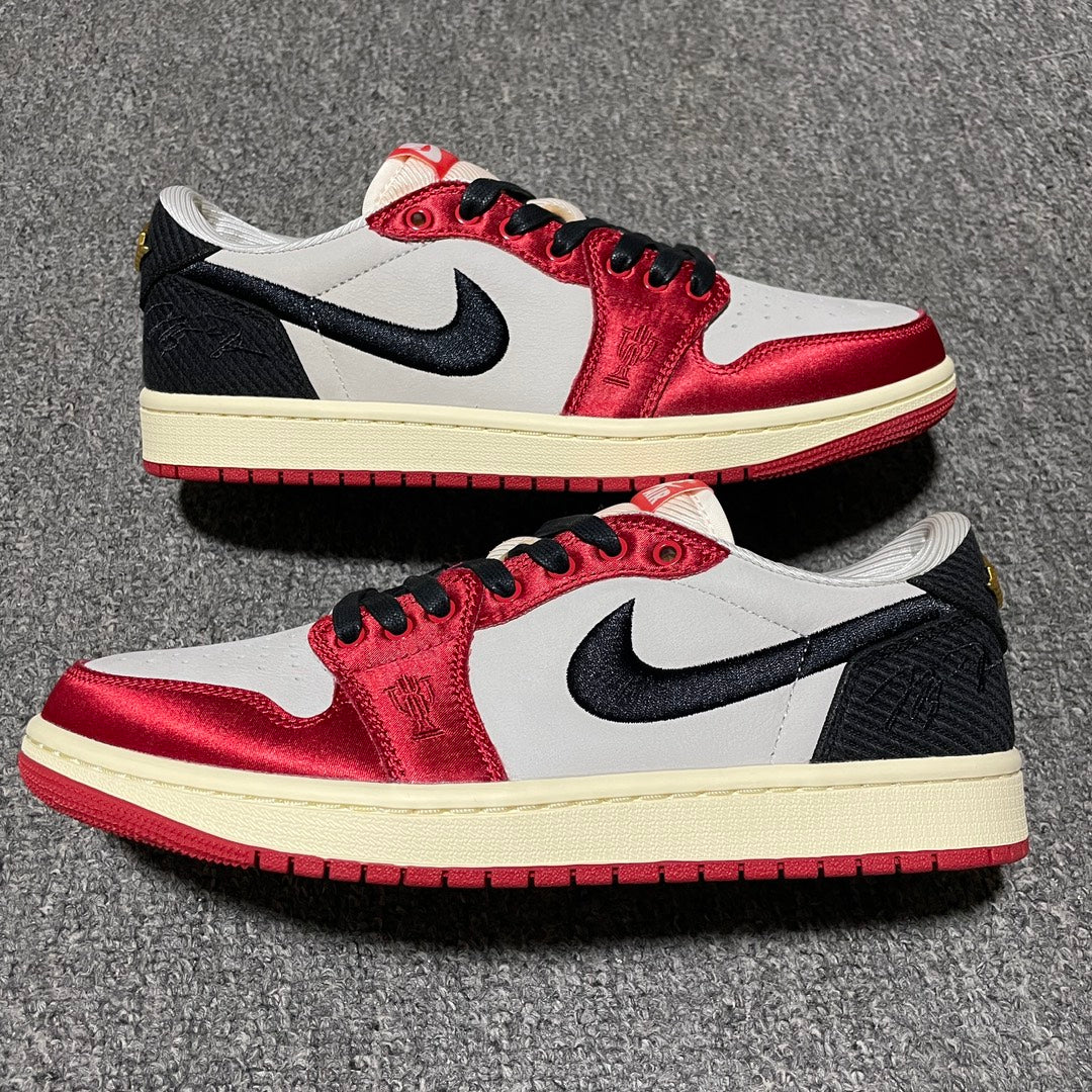 Trophy Room × Nike Air Jordan 1 Low OG "Sail and Varsity Red"