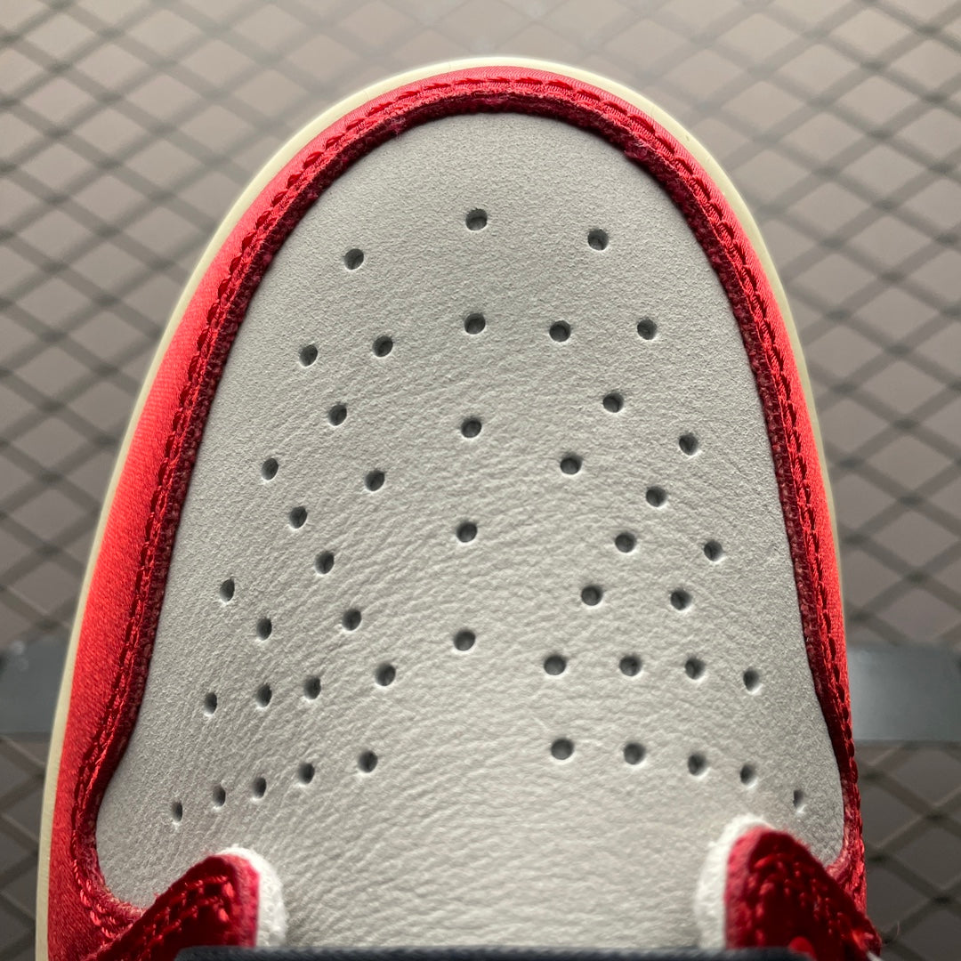 Trophy Room × Nike Air Jordan 1 Low OG "Sail and Varsity Red"