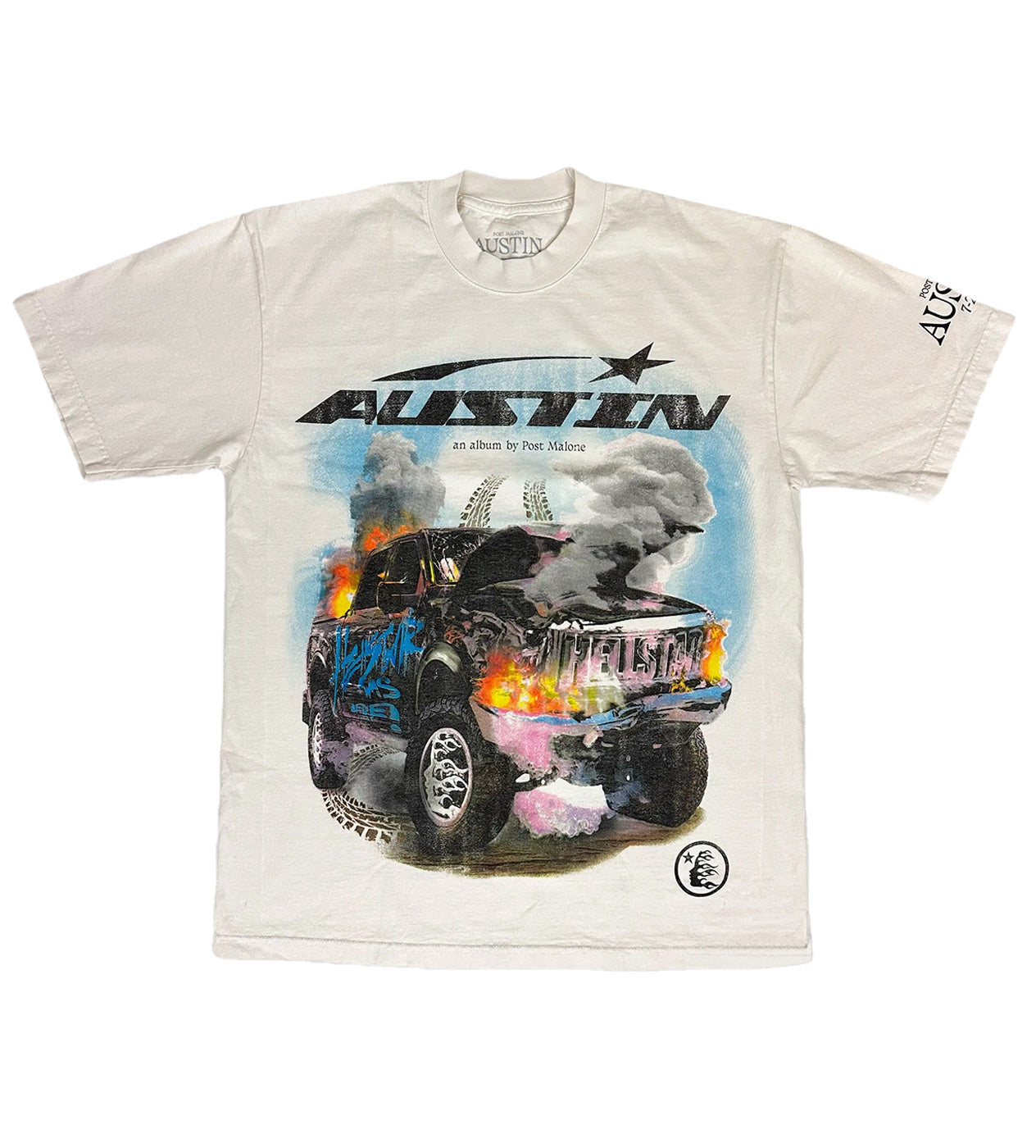 HELLST@R STUDIOS POST MALONE AUSTIN ALBUM CREAM Tシャツ