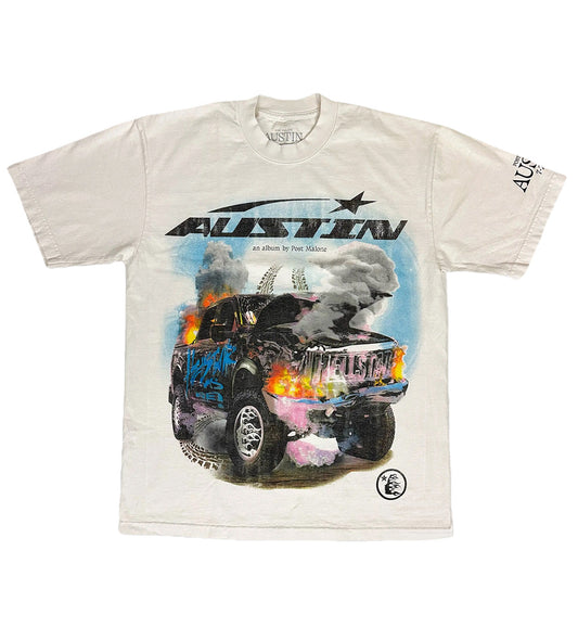 HELLST@R STUDIOS POST MALONE AUSTIN ALBUM CREAM Tシャツ