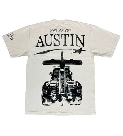 HELLST@R STUDIOS POST MALONE AUSTIN ALBUM CREAM Tシャツ