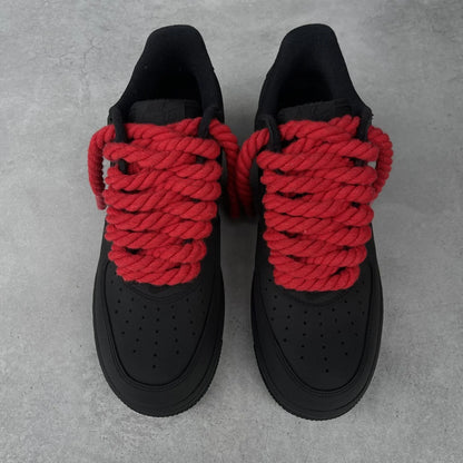 Supreme AIR FORCE 1 ROPEカスタム　マットブラック/レッド