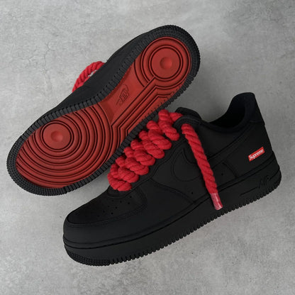 Supreme AIR FORCE 1 ROPEカスタム　マットブラック/レッド