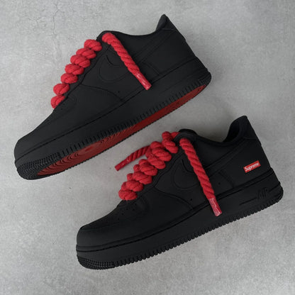 Supreme AIR FORCE 1 ROPEカスタム　マットブラック/レッド