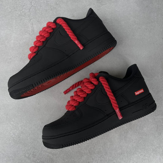 Supreme AIR FORCE 1 ROPEカスタム　マットブラック/レッド