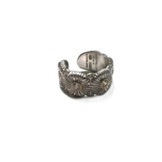 Buccellati Silver and vermeil eternal ring with brown diamonds