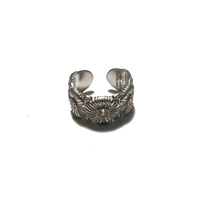 Buccellati Silver and vermeil eternal ring with brown diamonds