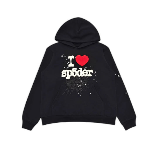 Spider "I Heart SP5" Hoodie, Black