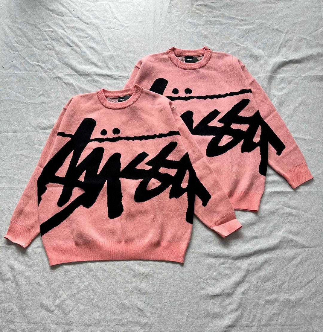 Stussy FW22 Logo graphic print knitted sweater