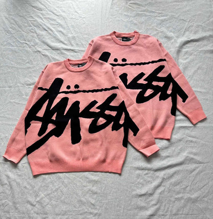 Stussy FW22 Logo graphic print knitted sweater