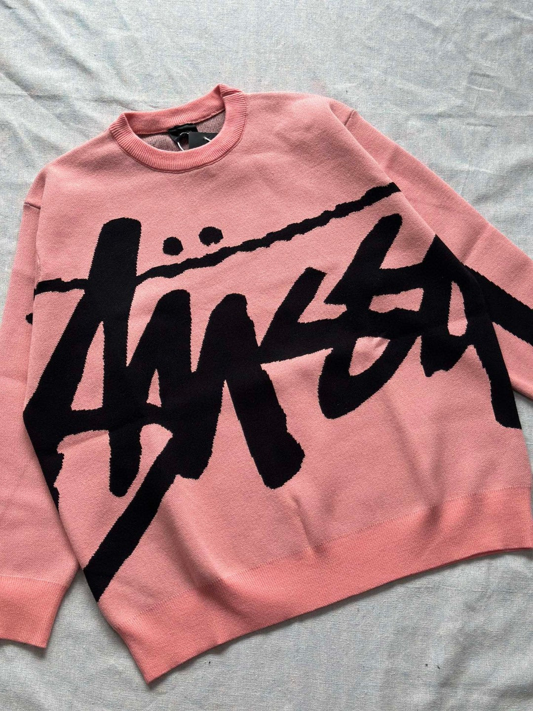 Stussy FW22 Logo graphic print knitted sweater
