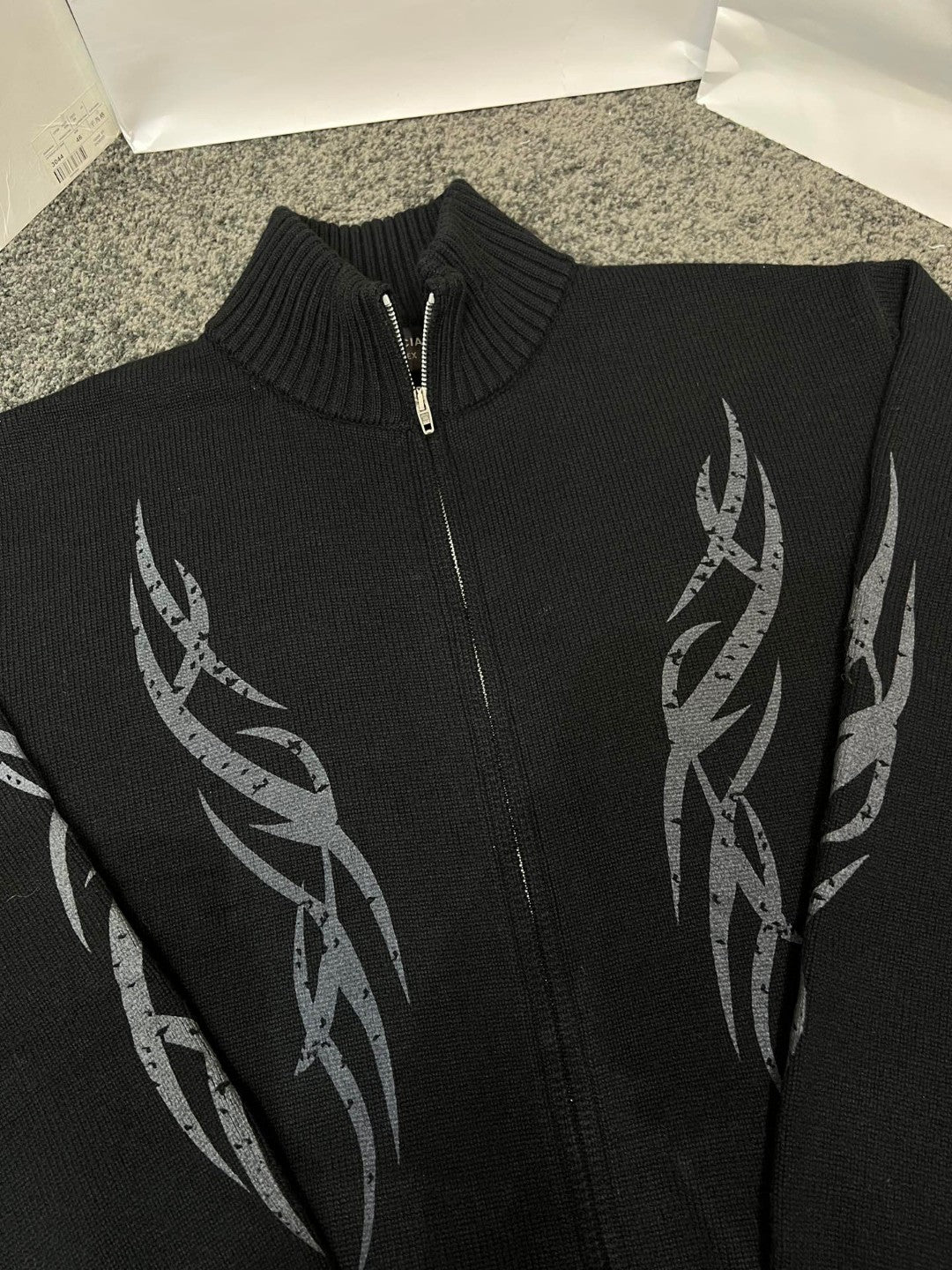 BALENCIAGA  Men's Y2k Zip-up Cardigan in Black