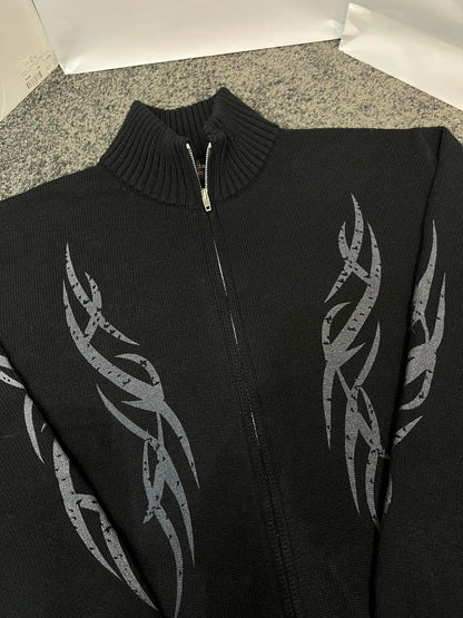 BALENCIAGA  Men's Y2k Zip-up Cardigan in Black