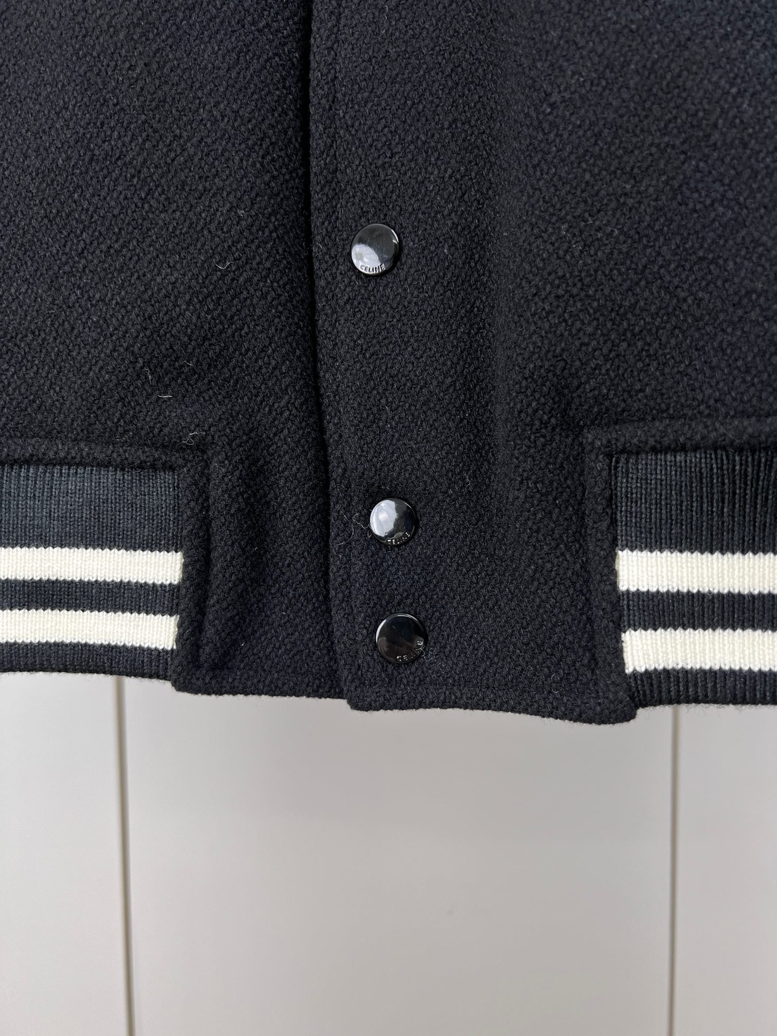 CELINE classic teddy jacket in textured woolテクスチ