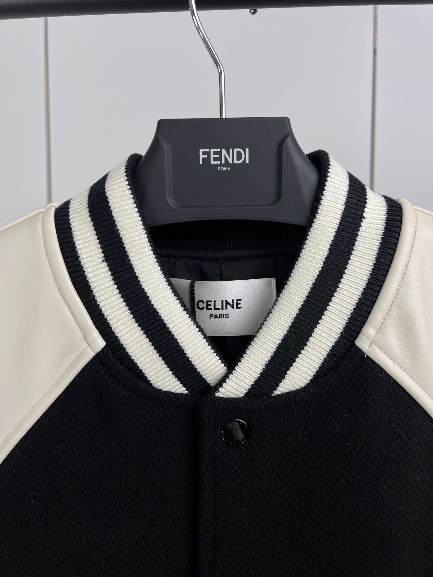 CELINE classic teddy jacket in textured woolテクスチ