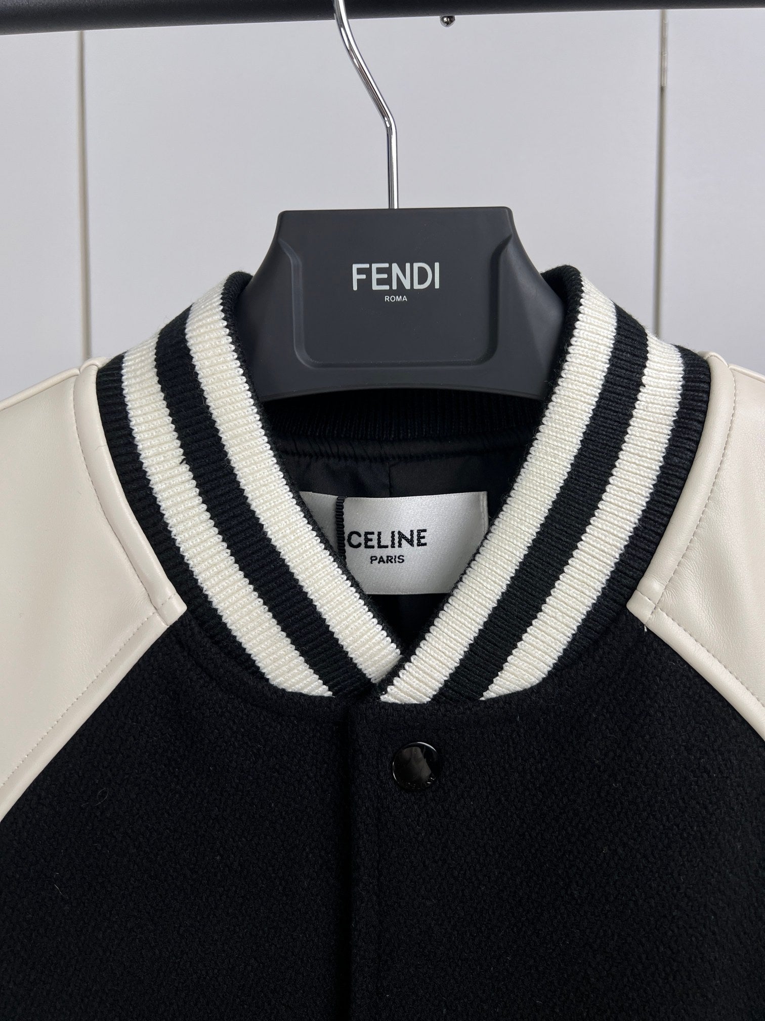CELINE classic teddy jacket in textured woolテクスチ