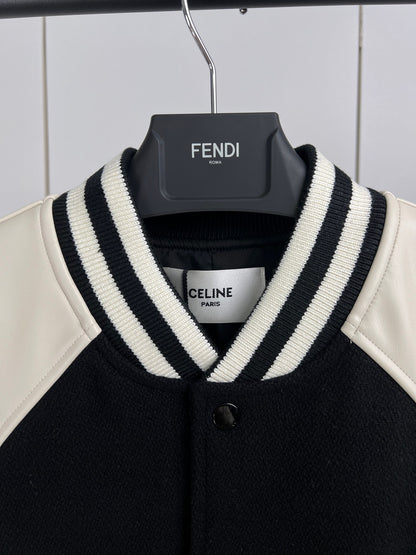 CELINE classic teddy jacket in textured woolテクスチ