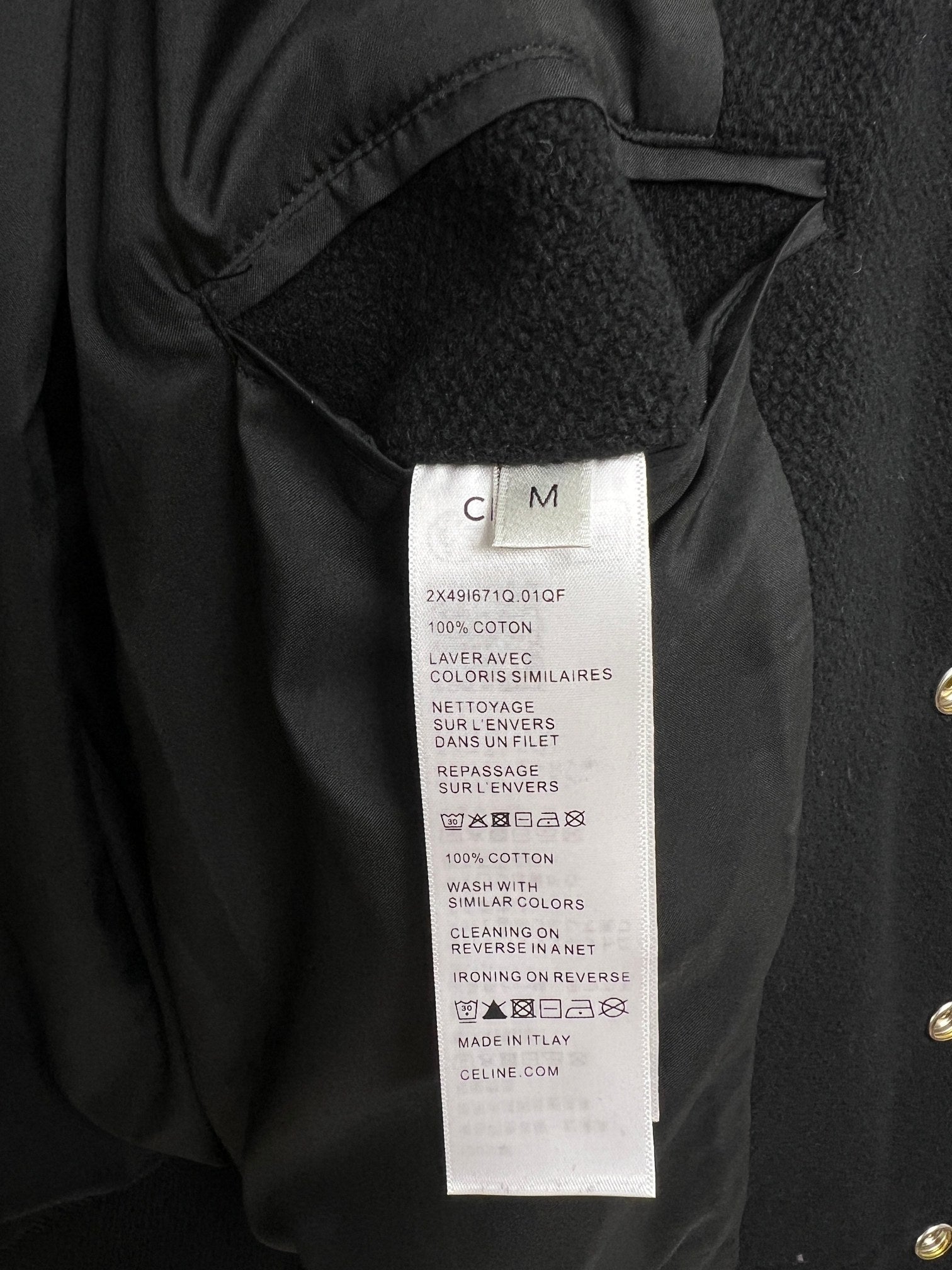 CELINE classic teddy jacket in textured woolテクスチ