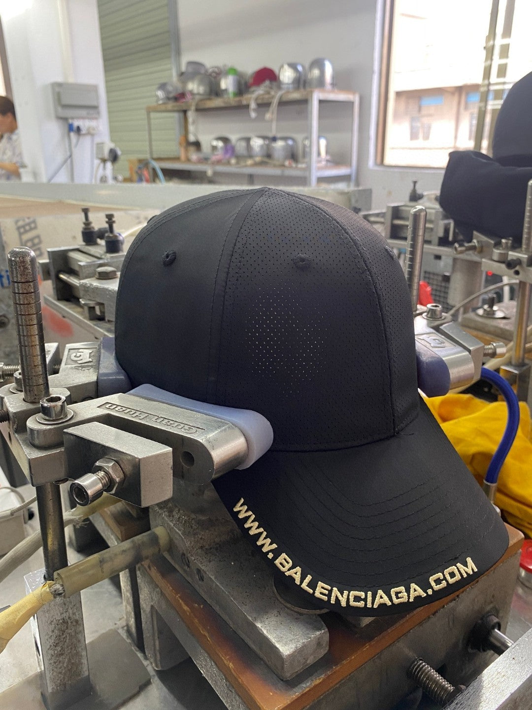 Balenciaga Logo Embroidered Mesh Baseball Cap