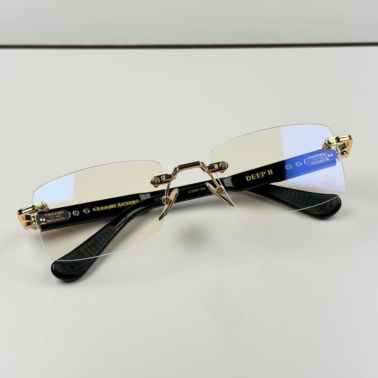 Chrome Hearts DEEP II Eyeglasses Floral Cross Glasses GP-BK-P