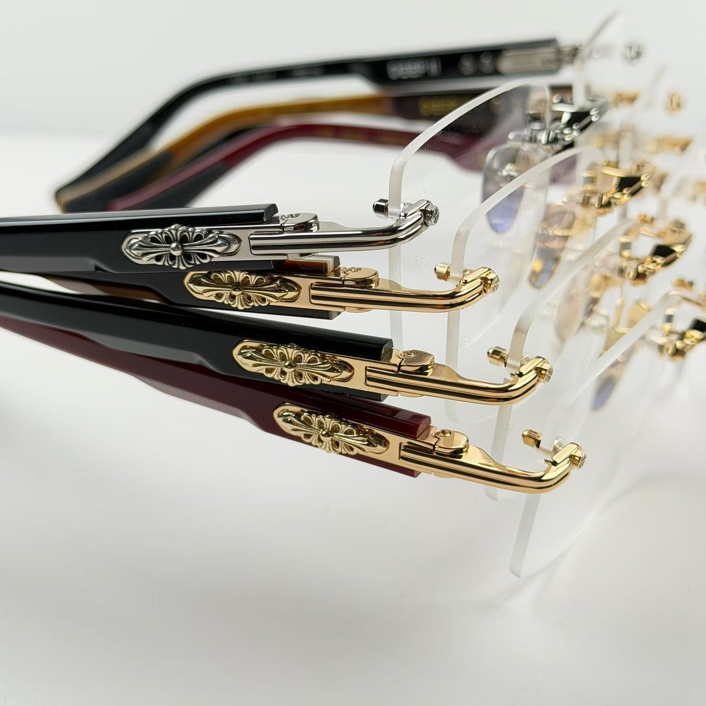 Chrome Hearts DEEP II Eyeglasses Floral Cross Glasses GP-BK-P