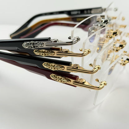 Chrome Hearts DEEP II Eyeglasses Floral Cross Glasses GP-BK-P