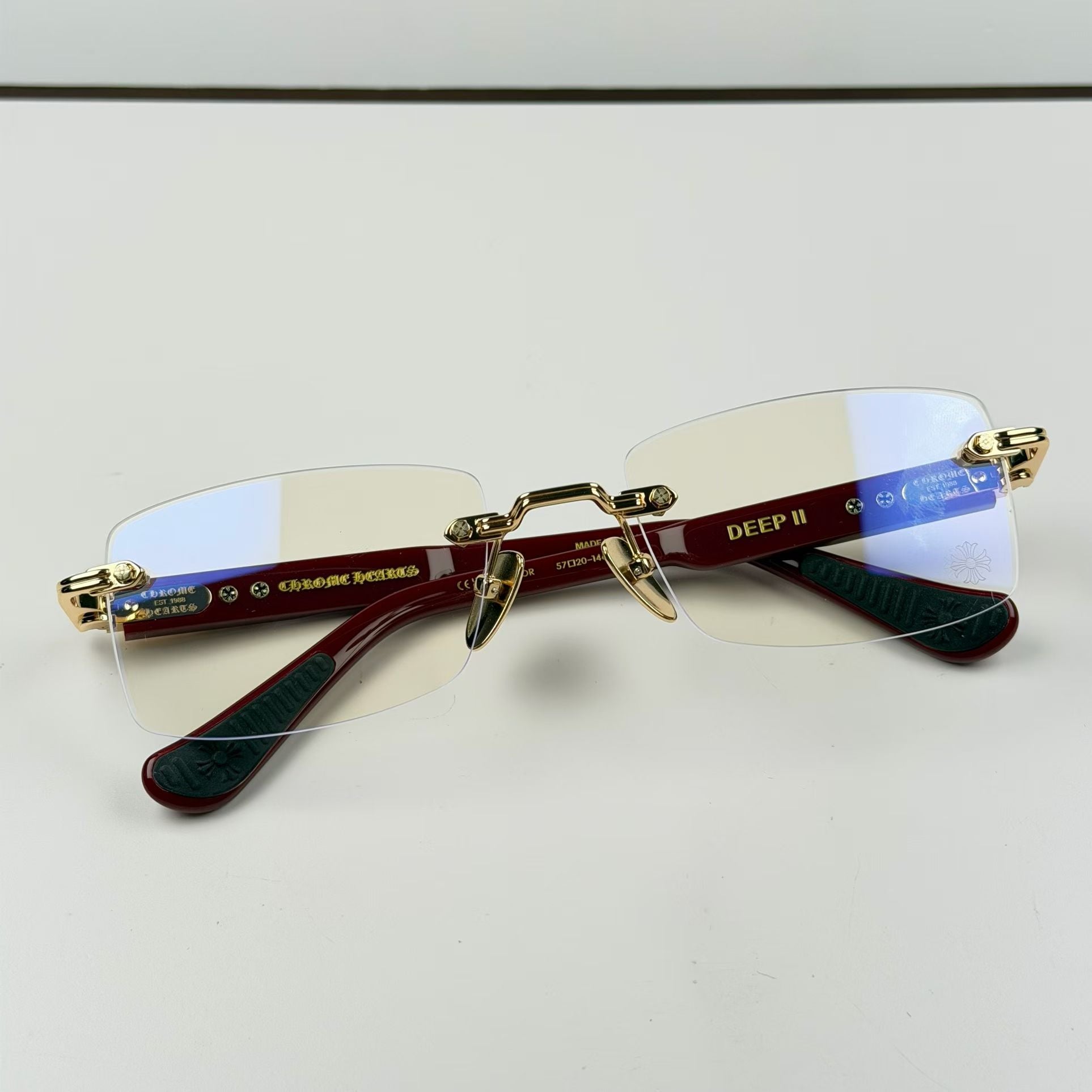 Chrome Hearts DEEP II Eyeglasses Floral Cross Glasses GP-BK-P