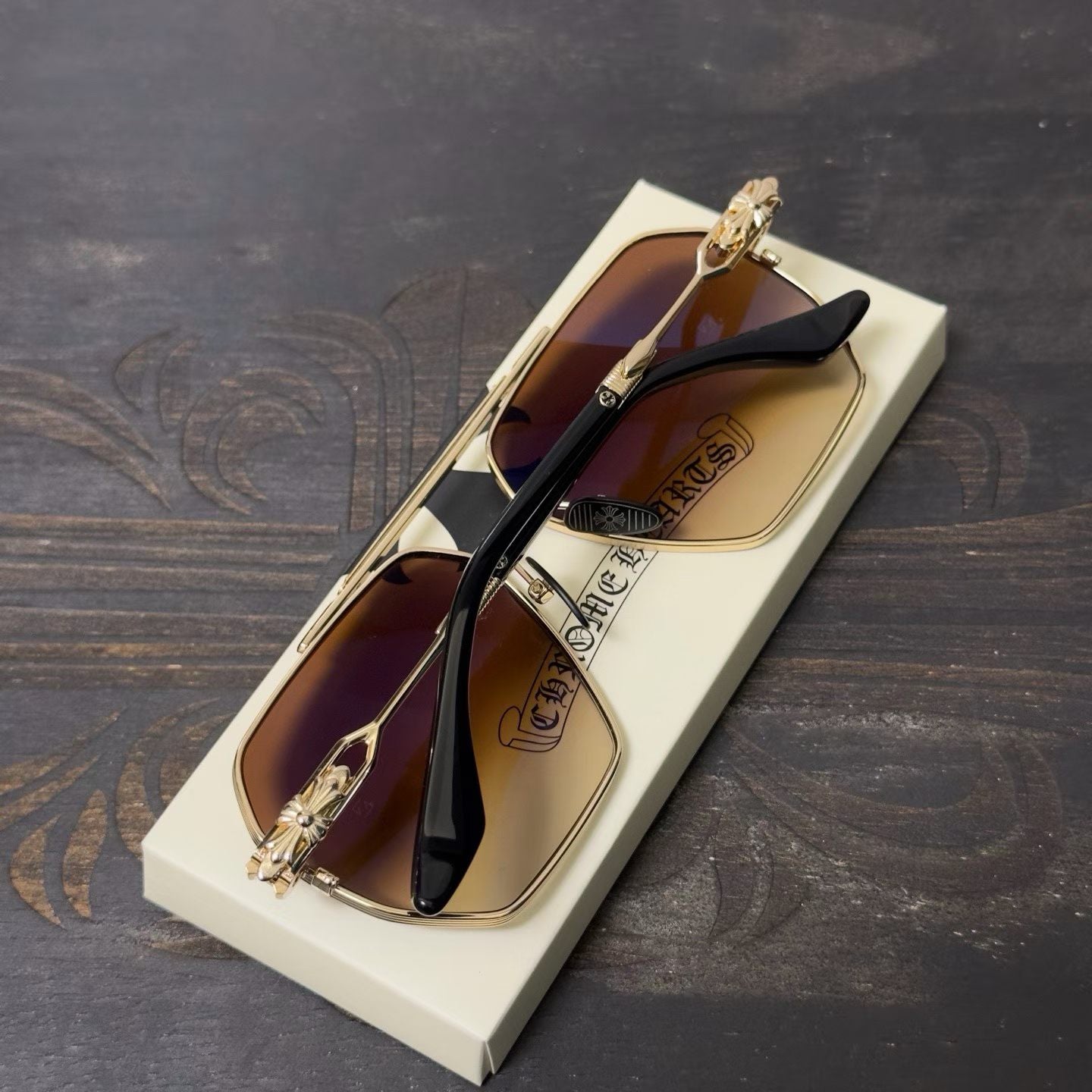 Chrome Hearts Floral Cross Plus Square Sunglasses