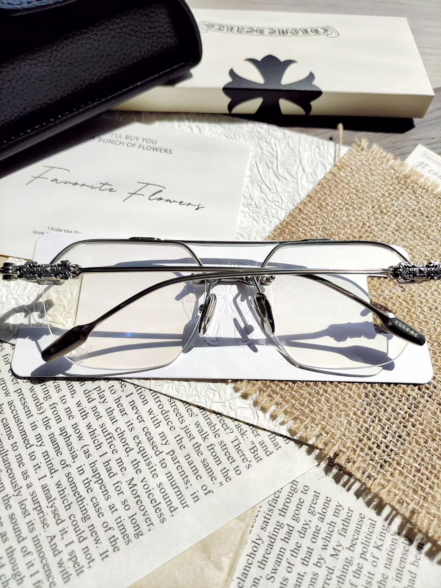 CHROME HEARTS Filigree Cross Square Glasses