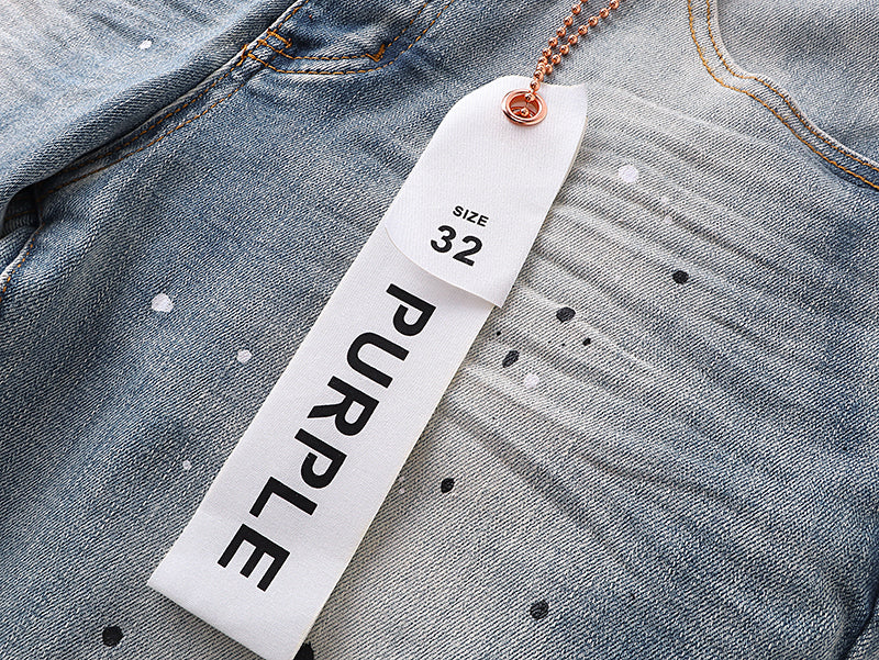PURPLE BRAND P002 MID Indigo Distressed Splay Jeans
