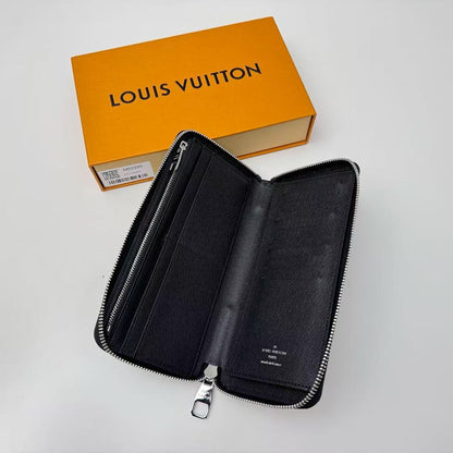 Louis Vuitton Monogram Eclipse Zippy Vertical M62295 Black Round Zipper Wallet