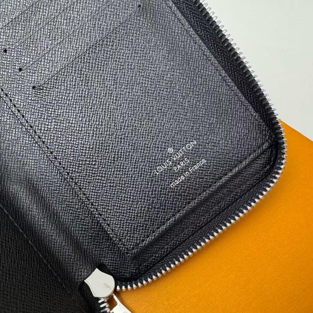 Louis Vuitton Monogram Eclipse Zippy Vertical M62295 Black Round Zipper Wallet