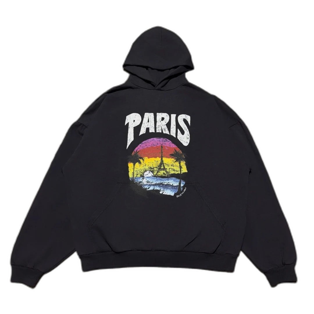 BALENCIAGA PARIS TROPICAL ROUND HOODIE
