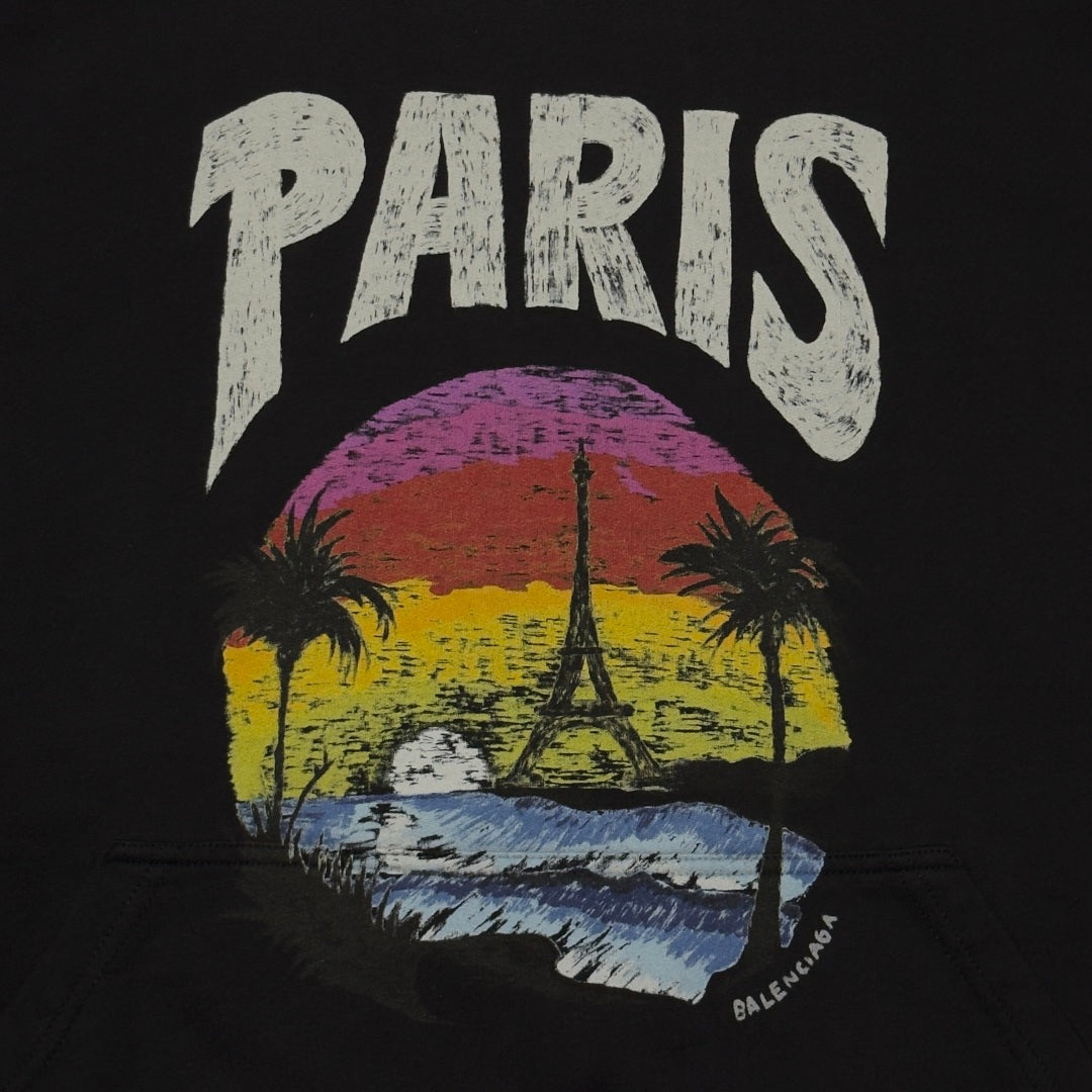 BALENCIAGA PARIS TROPICAL ROUND HOODIE