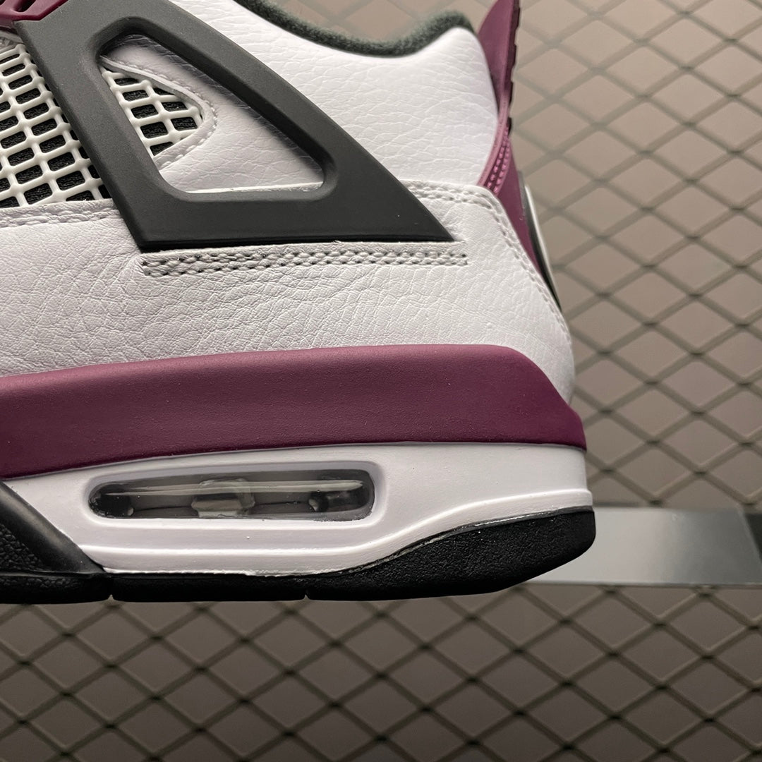 Paris Saint Germain ×Nike Air Jordan 4 Retro "White/Bordeaux/Neutral Gray"