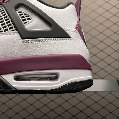Paris Saint Germain ×Nike Air Jordan 4 Retro "White/Bordeaux/Neutral Gray"