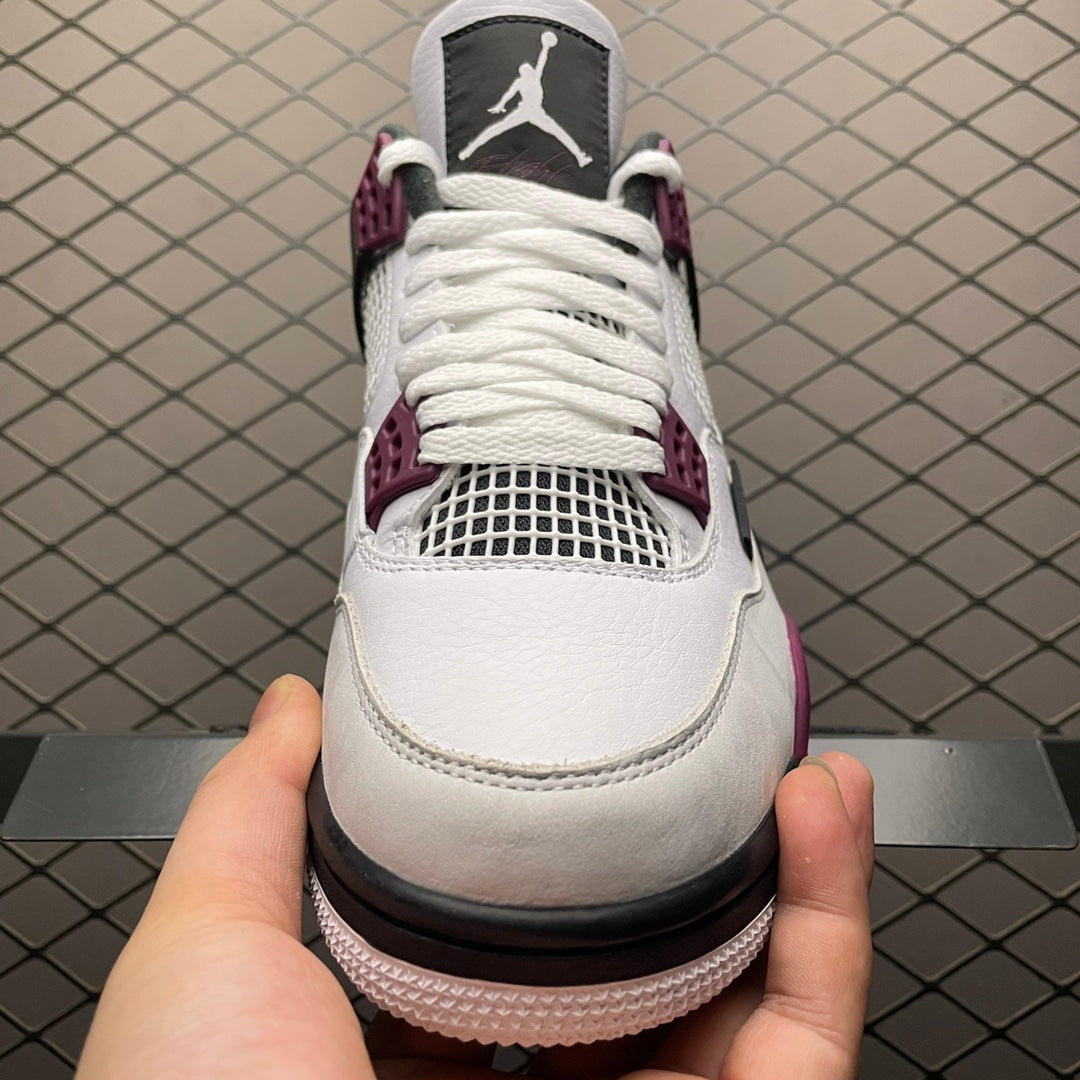 Paris Saint Germain ×Nike Air Jordan 4 Retro "White/Bordeaux/Neutral Gray"