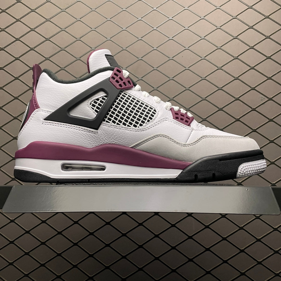 Paris Saint Germain ×Nike Air Jordan 4 Retro "White/Bordeaux/Neutral Gray"