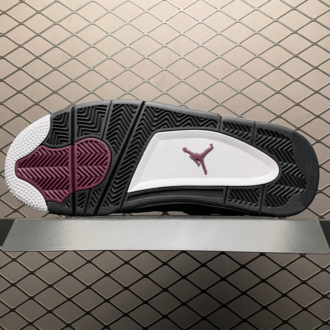 Paris Saint Germain ×Nike Air Jordan 4 Retro "White/Bordeaux/Neutral Gray"